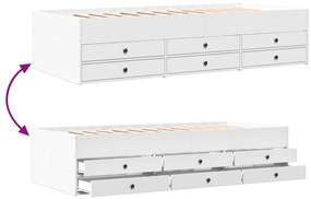 Sofá-cama com gavetas sem colchão 90x190 cm branco