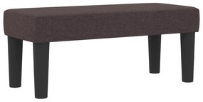Cama Box Spring com Colchão &amp; Banco Marrom Escuro 90x190 cm Tecido