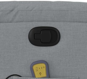 Poltrona de massagens reclinável tecido cinzento-claro