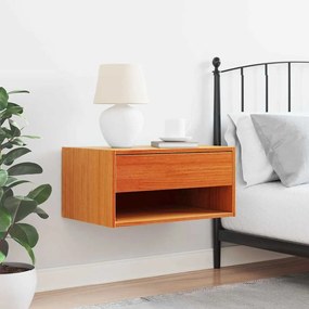Mesa de Cabeceira Montada na Parede com gaveta Castanho-mel