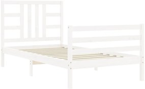 Cama sem colchão 100x200 cm madeira de pinho maciça branco