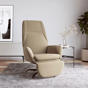 vidaXL Cadeira de descanso c/ apoio pés microfibra cinza-claro