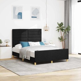 Cama de Tecido Preto vidaXL 160x200 cm
