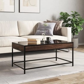 Mesa de centro luzes LED Infinity 90x50x41 cm carvalho castanho