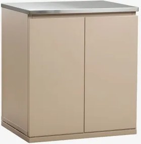Módulo De Arrumação Para Cozinha Modular De Exterior Em Aço Rivana ↔︎ 80 Cm & Tapioca Bege - Sklum