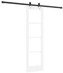 Porta Deslizante vidaXL com Hardware Branco 61x198.5 cm Madeira Maciça