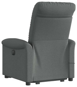 Poltrona elevatória de massagens tecido cinzento-escuro