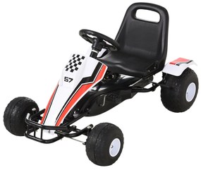 HOMCOM Go Kart a Pedais para Crianças acima de 3 Anos Carro de Pedais Infantil com Assento Ajustável e Freio de Mão 104x66x57cm