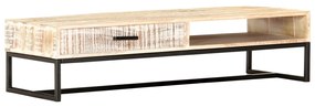 vidaXL Mesa de centro 117x50x30 cm madeira de acácia maciça branco
