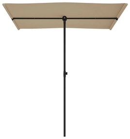 Guarda-sol jardim c/ poste alumínio 180x110cm cinza-acastanhado