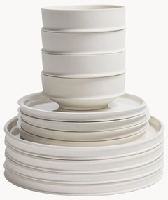 Serax x Kelly Wearstler, Conjunto de loiça em porcelana Dune, 4 pessoas, conjunto de 12