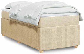 vidaXL Cama com molas/colchão 80x200 cm tecido cor crème