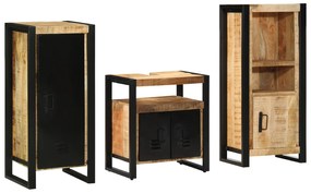 vidaXL Conjunto de Móveis para Banheiro 3 pcs Madeira de manga maciça