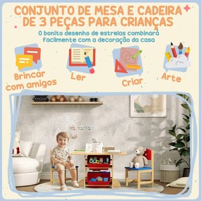 AIYAPLAY Mesa e Cadeiras para Crianças de 3 Peças Mesa Infantil com 2