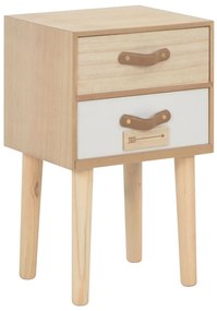 vidaXL Mesa-de-cabeceira com 2 gavetas 30x25x49,5 cm pinho maciço