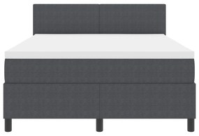 Cama Box com Colchão Cinza Escuro 160x200 cm Tecido de Veludo Cotelê