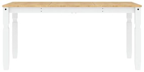 Mesa de jantar Corona 160x80x75 cm madeira pinho maciça branco