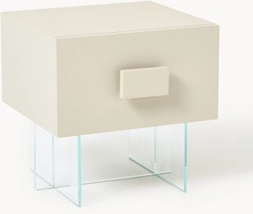 Mesa de cabeceira com pés em vidro Kuno