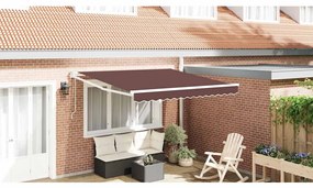 vidaXL Toldo retrátil automático 300x250 cm castanho