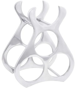 Suporte para Vinho vidaXL Prateado 23x14x28 cm Alumínio