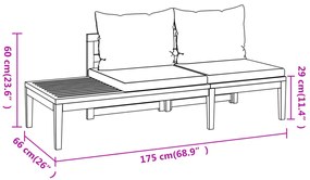 5 pcs conj. lounge de jardim c/ almofadões cinza-escuro acácia