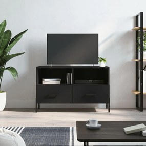 vidaXL Móvel p/ TV 80x36x50 cm derivados de madeira preto