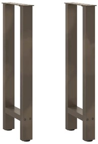 Pés de mesa de console em aço natural, 2 peças, 28x(72-73) cm, aço