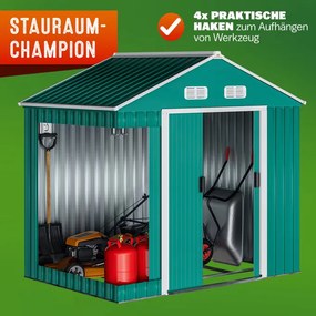 Abrigo de jardim em metal 196x132x188cm verde