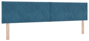 Cama Box Spring com Colchão Azul Escuro 200x200 cm Veludo