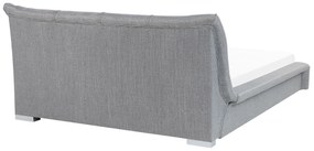 Cama de casal em tecido cinzento 160 x 200 cm NANTES Beliani