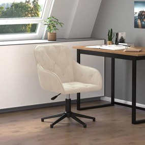 vidaXL Cadeira de escritório giratória veludo cor creme