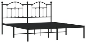 Estrutura de cama em metal com cabeceira 180x200 cm preto