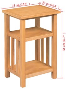 Mesa de apoio c/ suporte revistas 27x35x55 cm carvalho maciço