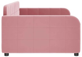 Sofá-cama 90x200 cm veludo rosa