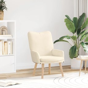 Poltrona Relaxante Cream em Tecido Corduroy