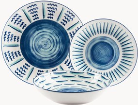 Conjunto de loiça em porcelana Mediterraneo, 6 pessoas, conjunto de 18