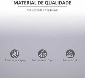 Armário de Escritório Metálico com 2 Portas Fechadura Prateleira Ajustável Armário Metálico 80x40x92,5 cm Cinza