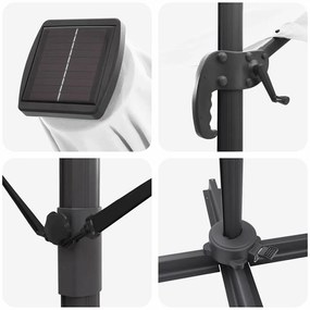 Guarda-Sol Cantilever Roma com LEDs na Cor Areia - 352x251x265 cm em A