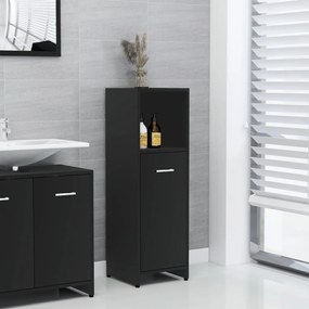 vidaXL Armário de casa de banho derivados de madeira preto