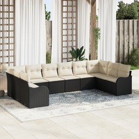 Conjunto de Sofá de Jardim vidaXL de 10 Peças com Almofadas de Rattan