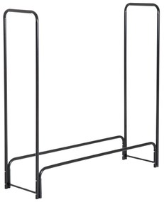 HOMCOM Suporte para Lenhas 122x35x122 cm Porta Lenha de Metal para Ext