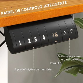 Vinsetto Secretária Elétrica Secretária Ajustável em Altura com 3 Memó