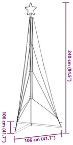 LED Árvore de Natal 483 LEDs Branco Frio 240 cm