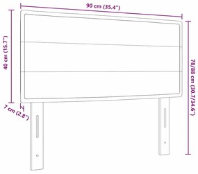 Cabeceira vidaXL Design Linhas Castanho 90 cm Tecido