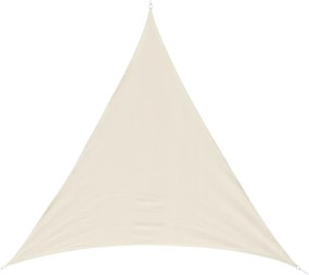 Outsunny Vela de Sombra Triangular 4x4x4 m Toldo Vela de HDPE com Proteção UV Aneis em Forma de D e Cordas para Jardim Pátio Piscina Creme