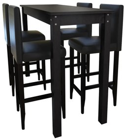 Mesa de bar com 4 cadeiras de bar preto