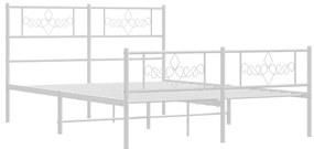 Estrutura de cama com cabeceira e pés 120x200 cm metal branco