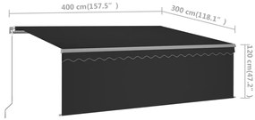 Toldo retrátil manual com estore 4x3 m antracite