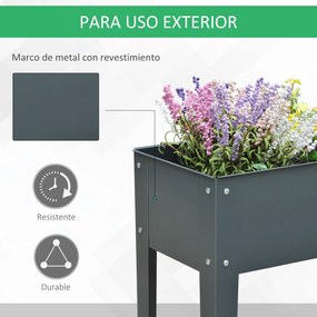 Outsunny Floreira Elevada Mesa para Cultivo Retangular para Plantas Ve