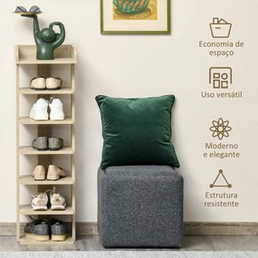 Sapateira Estreita de 7 Níveis Estante para Sapatos para 6 Pares de Sapatos 32x30x104 cm Madeira